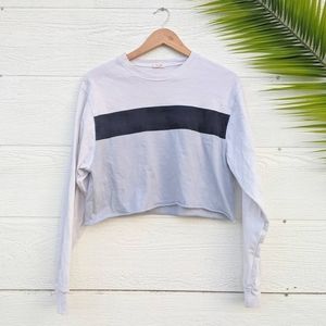 Long sleeve Crop Top color block